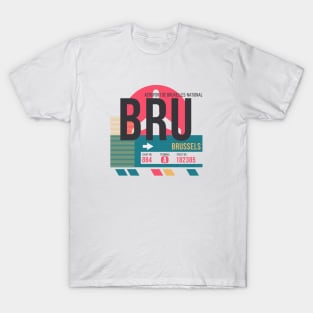 Brussels (BRU) Airport // Sunset Baggage Tag T-Shirt